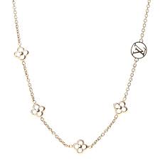 Louis vuitton necklace hide and seek pearl pendant $1,009 $0 size: Louis Vuitton Flower Full Necklace Gold 248713 Fashionphile