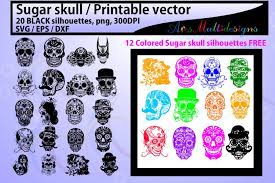 We upload amazing new content everyday! Sugar Skull Silhouette 20 Sugar Skull Sugar Skull Svg 22597 Illustrations Design Bundles