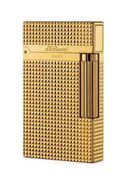 S T Dupont Diamond Head Yellow Gold Plated Ligne 2 Lighter Dupont Lighter Cigar Lighters Lighter