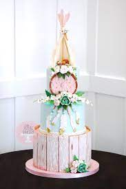 Boho Dreamcatcher Baby Shower Cake Baby Shower Cakes Dream Catcher Cake Dreamcatcher Baby