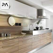 Glossy laminates are most commonly preferred for modular kitchen cabinets. China Contemporary Luxury Wood Grain Laminate Kitchen Cabinets Design Pantry Cupboard China Kitchen Cabinet Kitchen Furniture