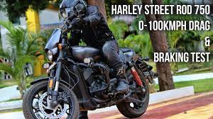 Harley Street Rod 750 0 100 Drag And Braking Test Youtube