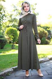 M S W Dugmeli Mevlana Pardesu Ferace Msw9210 Haki Model Pakaian Hijab Model Pakaian Pakaian
