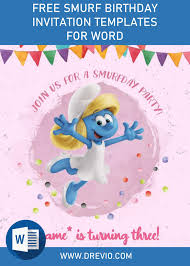 Fantastic birthday invitation card in 4 steps: Free Smurf Birthday Invitation Templates For Word Download Hundreds Free Printable Birthday Invitation Templates