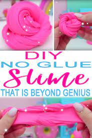 You will need very little saline solution to activate the slime, and you will need to add baking soda to the glue first. Diy Slime Without Glue Recipe How To Make Homemade Slime Without Glue Or Borax Or Cornstarch Or Flour