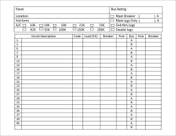 Square d panel schedule fill online printable fillable blank. Free Electrical Panel Schedule Template Torku