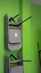 folding chair rack by aka larry homemade folding chair rack fabricated from 1 8 x 1 5 flat bar stoc chair storage metal folding chairs garage organization