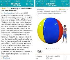 This hilarious giant inflatable beach ball can be easily inflated and fully deflated for compact storage in your suitcase. This Amazon Review Of A Giant Beach Ball Tells A Hilariously Dangerous Story From Beginning To End The Poke