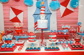Cat In The Hat Birthday Party Cat Birthday Party Girls Birthday Party Diy Birthday Party
