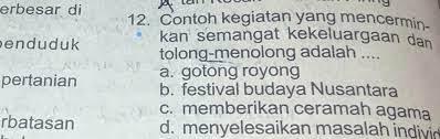 Contoh Kegiatan Yang Mencerminkan Semangat Kekeluargaan Dan Tolong Menolong Adalah Brainly Co Id