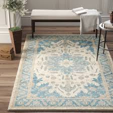 Beachcrest Home Icarus Power Loom Light Blue Rug Reviews Wayfair