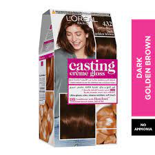 It leaves the hair very shiny and hydrated too. L Oreal Paris Casting Creme Gloss No Ammonia Hair Color For Shiny Hair 432 Dark Golden Brown