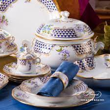 An extensive herend rothschild dinner service 20th century, hungary comprising tureens and covered serving dishes, platters and trays, gravy/sauce servers and cream soups. Mosaic And Flowers Mtfc Dinner Set Herend Austria