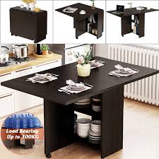 The storage dining table are made from strong materials that are highly durable to give you long lifespans. 3 In 1 Rolling Dining Table Set Folding Wooden Dining Table Movable Office Table Kitchen Storage Home Furniture Frishay