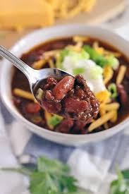 I added a bit of corn and beef bouillon. Instant Pot Chili With Ground Beef And Dry Kidney Beans Slow Cooker Optional Bowl Of Delicious