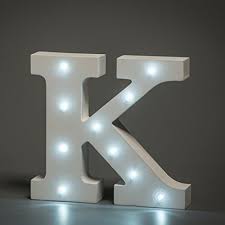 White Led Wooden Letter K Lights Sign 6 Inch Wooden Letters Stand Up Light Letters Wooden Letters Light Bulb Letters