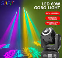 Gobo Spot Mini DJ 60W Luz de Cabeça Móvel LED