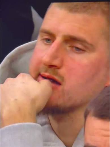 Nikola Jokić went down holding his leg, was checked by the medical staff, and has limped to the locker room. Sources say he will have an MRI on Tuesday.