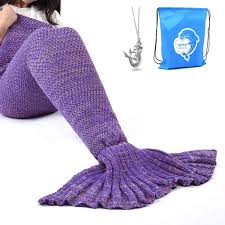 Moreover, these mermaid tail blanket do not make you overheated, which is an often voiced concern. Buy 56 X28 Blue Purple Laghcat Mermaid Tail Blanket Knit Crochet And Mermaid Blanket For Child All Seasons Sleeping Blankets 56 X28 Blue Purple Online At Low Prices In India Amazon In