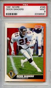 $5.06 sanders' most valuable rookie card is his 1989 score football issue , but unless yours is graded psa 10 or bgs 9.5, it's not worth much. Auction Prices Realized Football Cards 1991 Score Deion Sanders