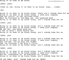 Willie Nelson Song Bring It On Down To My House Lyrics