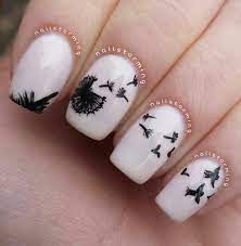 30 Dandelion Nail Art Designs Cuded Dandelion Nail Art Nail Designs Fall Acrylic Nail Art Designs