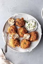Finely chop the onion, crush the garlic, then finely grate the carrots. Crispy Garlic Breaded Mushrooms Cupful Of Kale