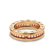 B Zero1 18ct Pink Gold One Band Pave Set Diamond Ring