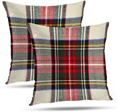 See more ideas about tartan, tartan plaid, tartan throws. Amazon Com Batmerry Plaid Pillow Covers 18x18 Inch Set Of 2 Scottish Tartan Red And White Wool Plaid Pattern Symmetric Square Print Double Sided Decorative Pillows Cases Throw Pillows Covers Home Kitchen