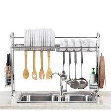 Unlike other dish racks that can take a lot of counter space making your kitchen feel cluttered. 304 Stainless Steel Over The Sink Dish Drying Rack Drainer Shelf For Kitchen Supplies Storage Counter Organizer Utensils Holder 32 Inch Buy Online In Bahamas At Bahamas Desertcart Com Productid 148199020