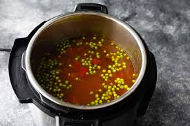 Set valve to sealing and lock lid in place, . Instant Pot Vegetable Beef Soup Sweet Peas And Saffron