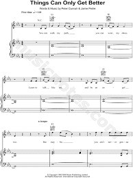 Things can only get better was released as the first single from howard jones' 1985 album dream into action, reaching #6 on the uk singles chart and #5 in. D Ream Things Can Only Get Better Sheet Music In Eb Major Download Print Sku Mn0121405