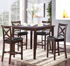 Milo Counter Height Table And 4 Chairs 449 00 Table 42 X 42 X 36 H Chair 18 X Solid Wood Dining Set Dining Room Small Dining Table Setting