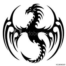 Black And White Dragon Tattoo Designs Vector Illustration Tribal Dragon Tattoo Design Black And White Graphics Buy This Stock V Tribal Dragon Tattoos Dragon Tattoo Designs Tribal Dragon Tattoo