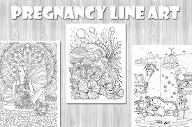 They can be used on a birth altar or hung where you give birth to help you through labor. Pregnancy Line Art Coloring Pages On Behance