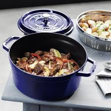 Staub Cast Iron 13 2 Staub Cast Iron 13 25 Qt Dark Blue Round Cocotte Cook Iron Pot Its Frid Beef Bourguignon Staub Recipe Sweet Potato And Spinach Recipe