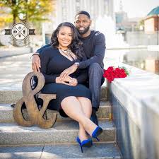 African American Black Couple Engagement Photos Happy One Year Anniversary To These Love Birds Wishing The Happy Duo Many More Black Love Couples Couples Engagement Photos Black Couples