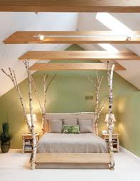 The Centerpiece Is A White Birch Tree Bed Handmade By Diane Ross A Custom Furniture Maker From Willow Creek Montana Tree Bed Bed Frame Design Birch Bed Frame