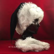 Black And Red Santa Hat Black Or Red Velvet And Plush Faux Fur Santa Hat Etsy Faux Fur Santa Hat Hats