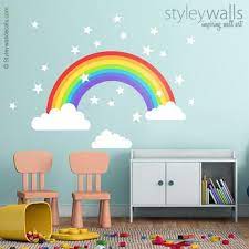 All canvas prints are stretched and ready to hang using sustainably sourced and environmentally safe timber composite materials. Rainbow Wall Decal Rainbow Wall Sticker Clouds Wall Decal Etsy In 2021 Rainbow Wall Stickers Cloud Wall Decal Baby Room Wall Art