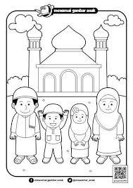 Gambar mewarnai anak muslim sholat Colouring 98 Kartun Warna Anak