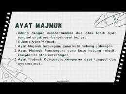 1 subjek saya rumah ali ahmad. Ayat Tunggal Dan Ayat Majmuk Youtube