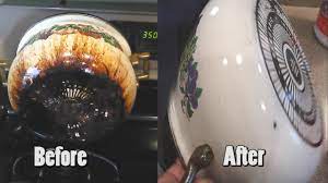 Your first move is to pour baking soda into your cup of warm water to form a thick paste. How To Remove Pots And Pans Stubborn Grease Stains 1 Youtube