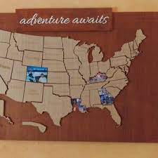 Large Adventure Awaits Picture Ready 50 State Wooden Usa Puzzle 831 39 Free Shipping In 2021 Travel Collage 50 States Photo Map Adventure Awaits