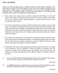 The first area is in uplifting the youth of malaysia. Solved Part C 30 Marks Ministry Of Youth And Sports Pla Chegg Com