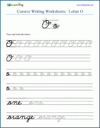 Your child can practice writing in cursive with this simple tracing activity that includes every letter of the alphabet. Cursive Writing Letter O K5 Learning