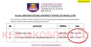 We did not find results for: Jawatan Kosong Universiti Teknologi Mara Uitm Kampus Puncak Alam