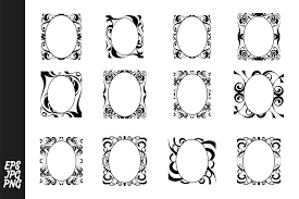 Download Baroque Mirror Frame Vector Bundle Graphic By Arief Sapta Adjie Creative Fabrica SVG Cut Files