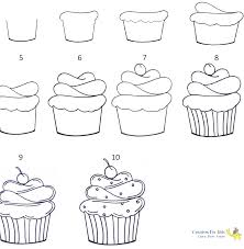 How To Draw A Cupcake Step By Step Tutorial Cupcake Cupcakes Art Drawing Cupcake Drawing Cute Easy Drawings