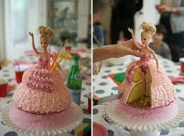 My 3 year old daughter wanted a two layer barbie cake. Eclectic Mom Home Barbie Cake Barbie Cake Doll Cake Cake